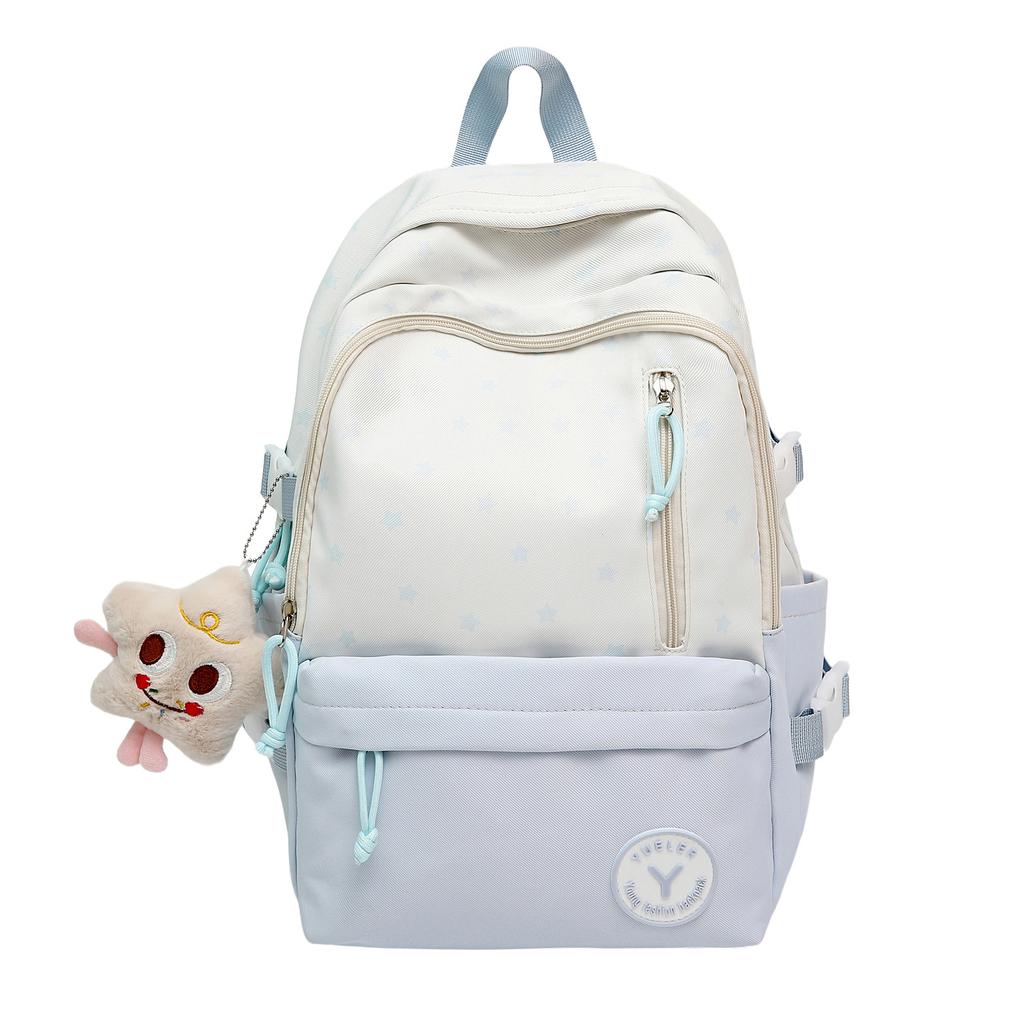 Schoolbagins Style Niche Junior High School Girls Double Shoulder Schoolbag New High Value Large Capacity Versatile Casual Backpack