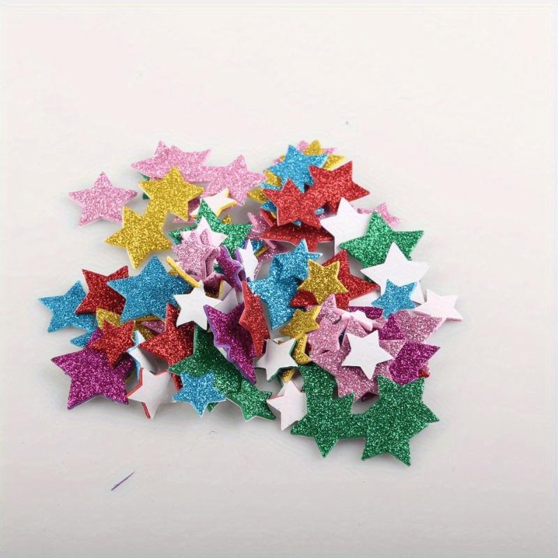 70pcs/pack Glitter Star Stickers, Self-Adhesive PVC Decals, Shimmery Single-Use Star Shapes, with Sparkle Finish for Arts & Crafts, Card Making