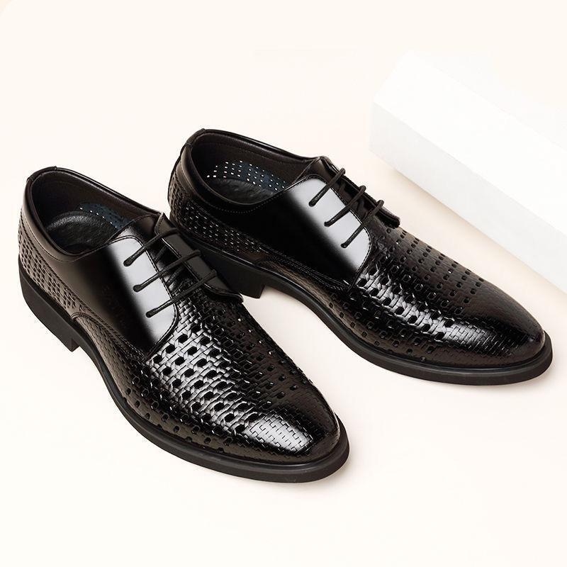 Special men's shoes leather office hollow shoes high-end handsome summer thin new business dress shoes men