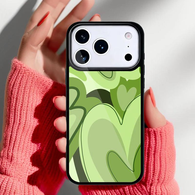 Sage Green Coffee Love Heart Latte Phone Case for iPhone 17 Air 16e 15 14 13 Pro Max Back Cover for 12 11 Pro Coque