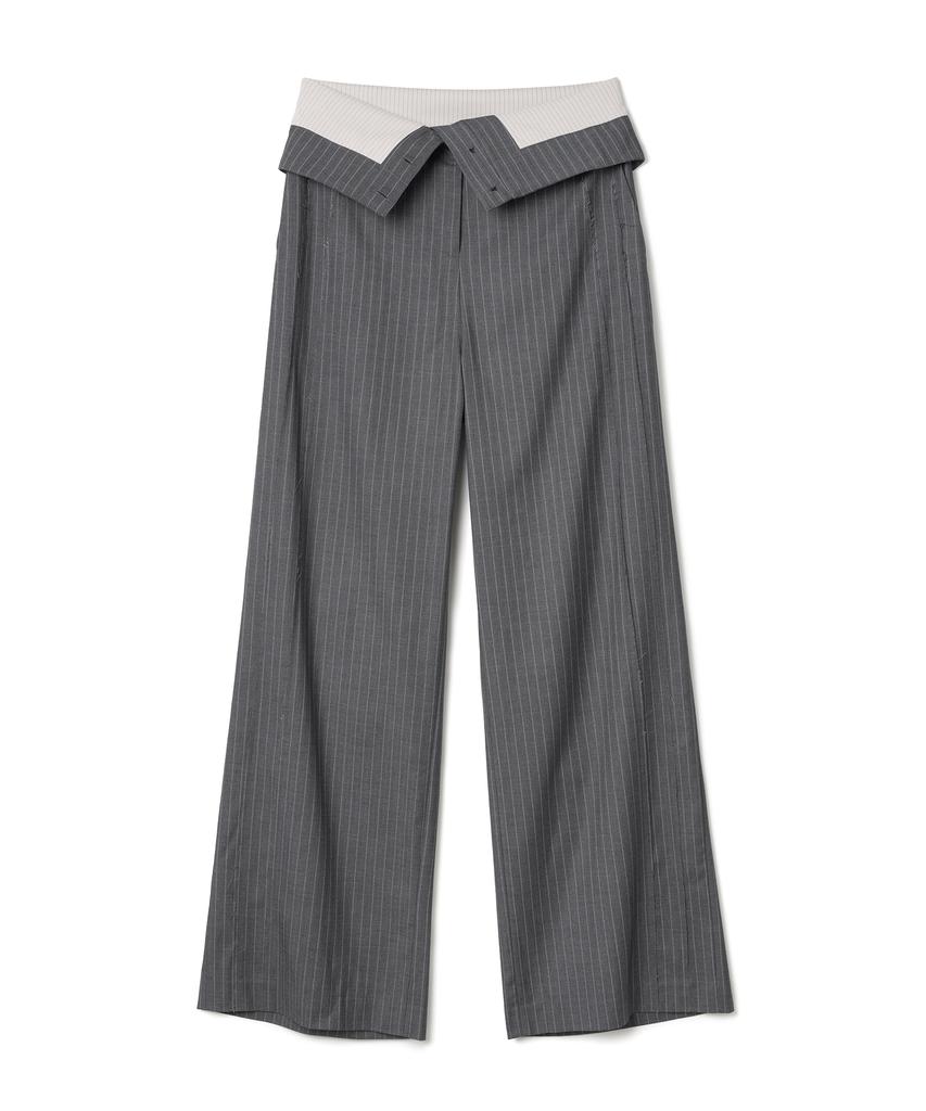 MILLO WOMEN Folding Wide Trousers [Charcoal Gray]