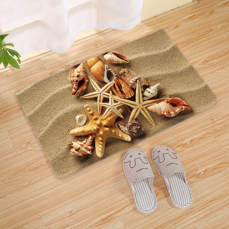 Shell Sea Doormat Bathroom Kitchen Floor Mat Door Rugs Nordic Beach Starfish Carpet Non-Slip Mat 3 Sizes Felpudo Paillasson