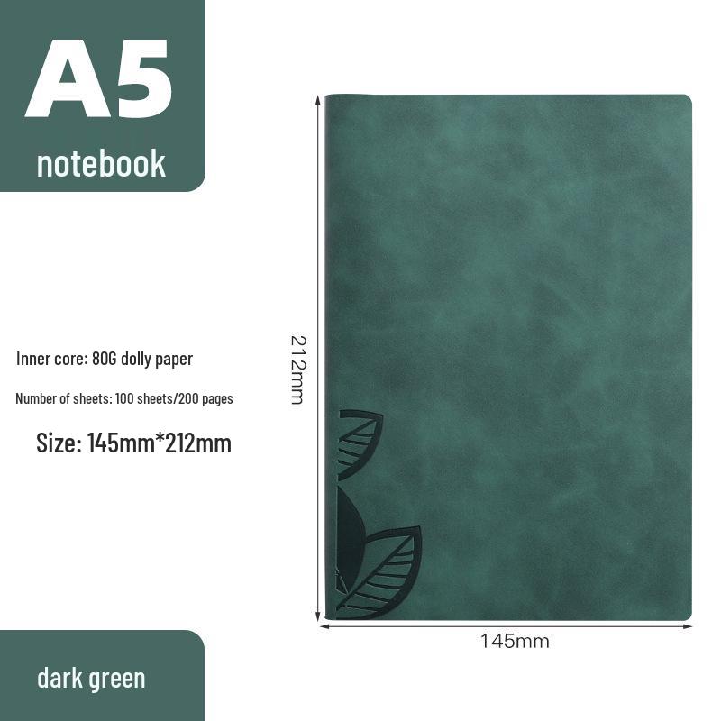 A5 Sheepskin Leather Notebook - Retro Soft Business Diary Planner with Custom Logo