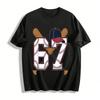 Baseball Element No.67 Print Casual T-Shirt Unisex Sporty Top Pure Cotton T-shirt