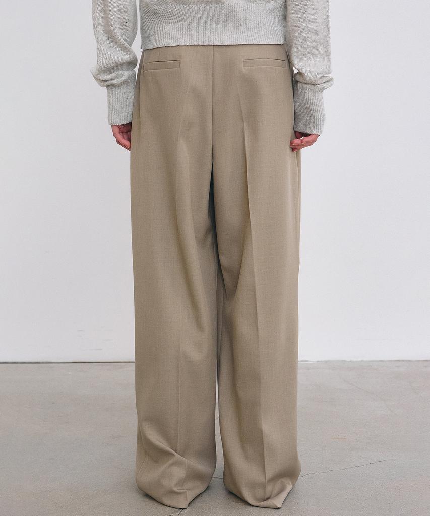 Nigaennikol Minimal Classic Loose Fit Slacks_Beige