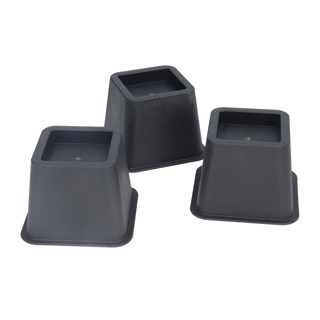 6Pcs 3 Inch Trapezoid Furniture Risers Sofa Leg Pads for Bed Table Cabinet Sofa Feet Black