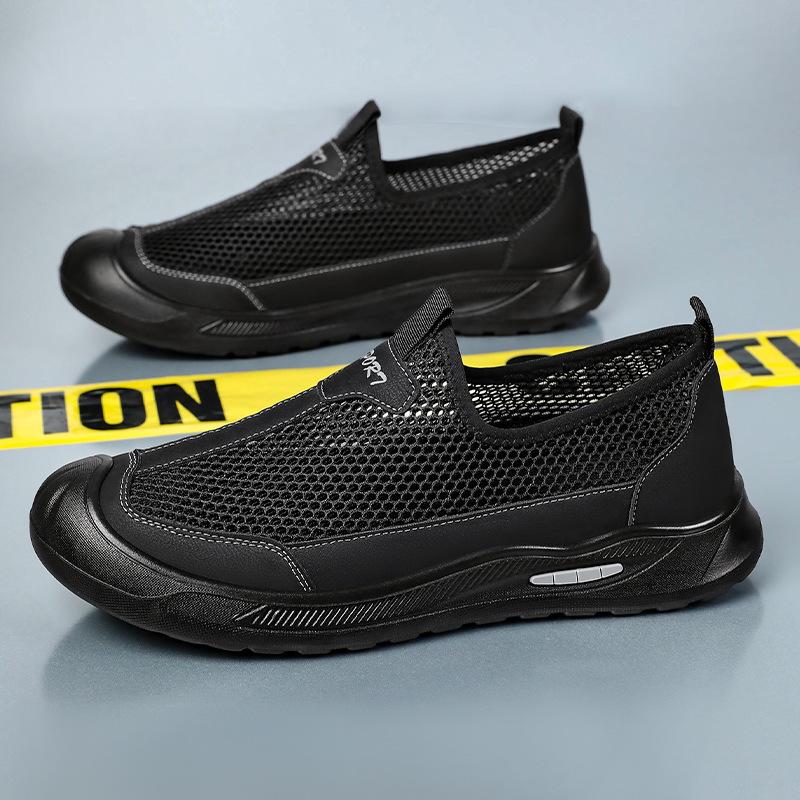 Men's Shoes Casual Shoes Summer Mesh Breathable Single Shoes Soft Sole Non-stuffed Sneakers Comfortable Daddy Shoes