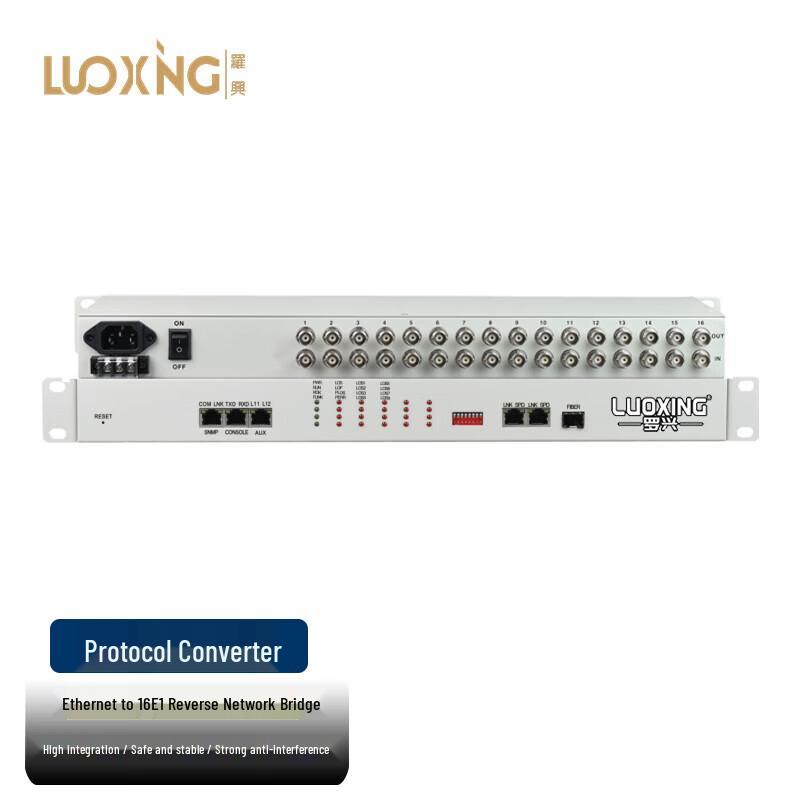 Luoxing LX-16E1S Ethernet to 16E1 Inverse Protocol Converter
