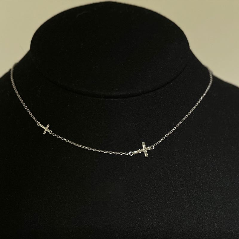 

Niche Design Sense Woven Glossy Love Cross Ожерелье Женское Простое Личное Модное Универсальное Ожерелье На Ключицу