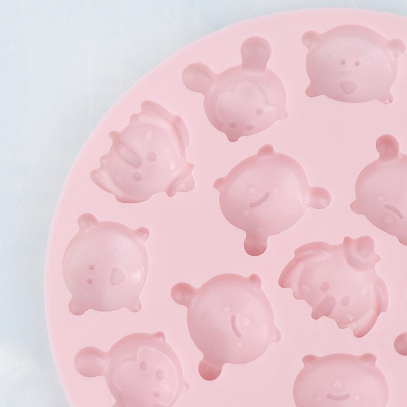 Cartoon Animal Silicone Mold Diy Cute Candy Chocolate Gummy Animal Ice Cube Non-Stick Moulds Kitchen Baking Mold