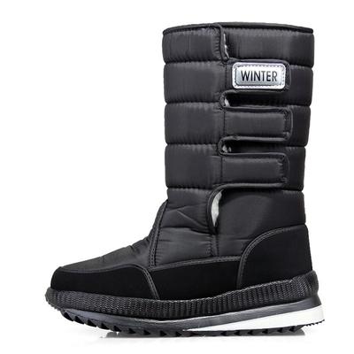 Winter Men's Plus Size Thickened High Barrel Snow Boots Plush Non Slip Casual Cotton Shoes 39-47