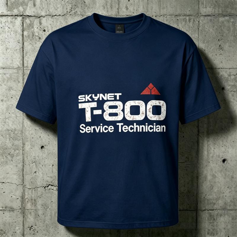 2026 patterned printed shortsleeved tee SKYNET Terminator T800 Service Technician T Shirt Cotton fashionable casual top