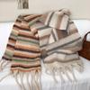 Scarf women's winter high-end sense new couple thickened warm color striped scarf scarf shawl