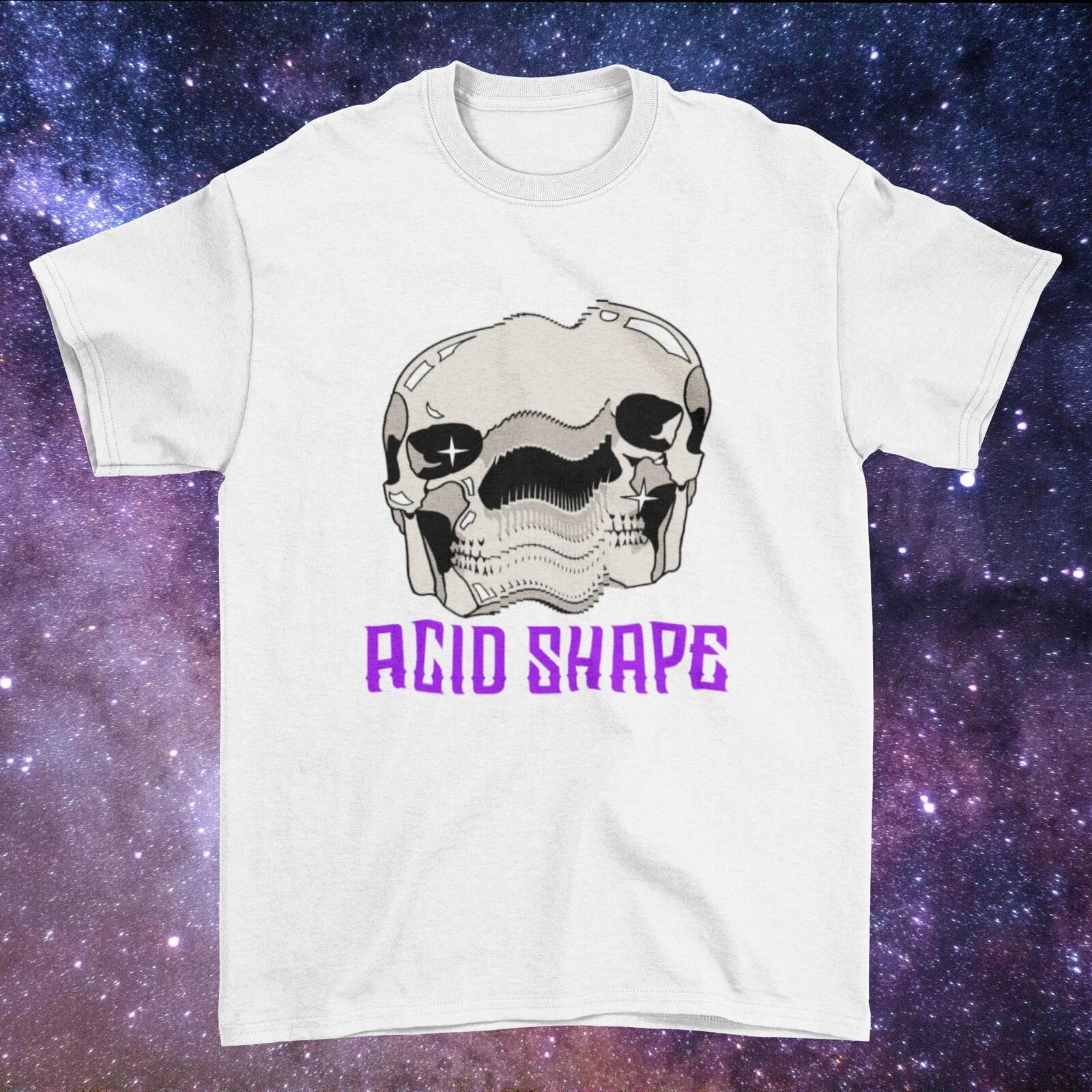 Men s and Women s T-shirts Trippy Skull T shirt - Acid Skull - Acid Skeleton T shirt - Retro T shirt M