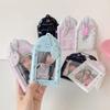 Cute PVC Photocard Holder Keychain Cartoon Angel Wings Photo Frame Hanging Decoration ID Badge Holder for Student Girls