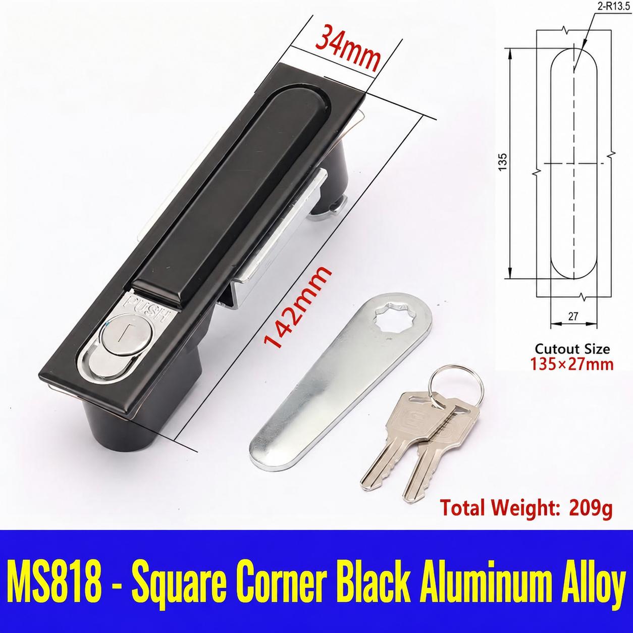 Electrical Cabinet Lock MS818 Key Operated Mechanical Lock for Doors Control Network Cabinets China (as the picture,Composite&Aluminum Door)