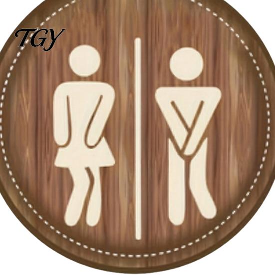 Wooden Bathroom Signs Restroom Signs, Men's And Women's Wall Half Toilet Country Style Decor Sign, Rustic Art Hanging Farmhouse