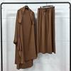 Abiti Musulmani da Donna Colore Unico Copricapo Maniche a Pipistrello Moschea Cardigan Ramadan