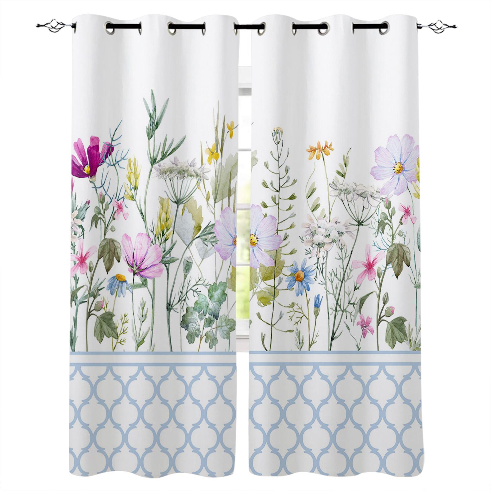 

Весенний цветок ванили полевой цветок оконные шторы для гостиной спальни кухни современные шторы украшения дома шторы W50H130(CM)x2&Hook