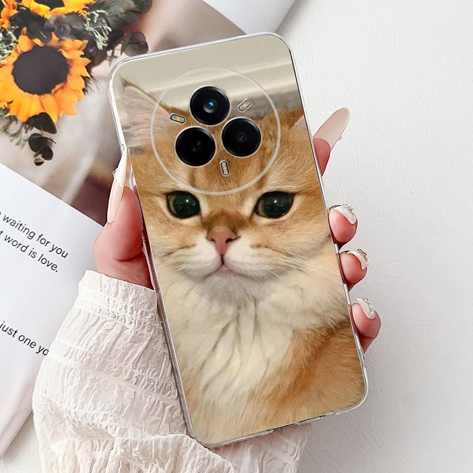 For Realme 14 Pro 14Pro+ Elegant Floral Cat Printed Phone Case For Realme 14 Pro Plus 14Pro 5G Soft Silicone TPU Cases