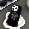 Aesthetic Pentagram Phone Case for iPhone 17 16 15 14 13 12 11 Air Pro Max Plus Black Soft TPU Wavy Edge Cover