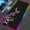 RGB LED Sakura Large Mouse Pad Locking Edge Gamer Mousepad Office Accessories For Desk Mat Non-slip Game Keyboard Pads 900x400mm