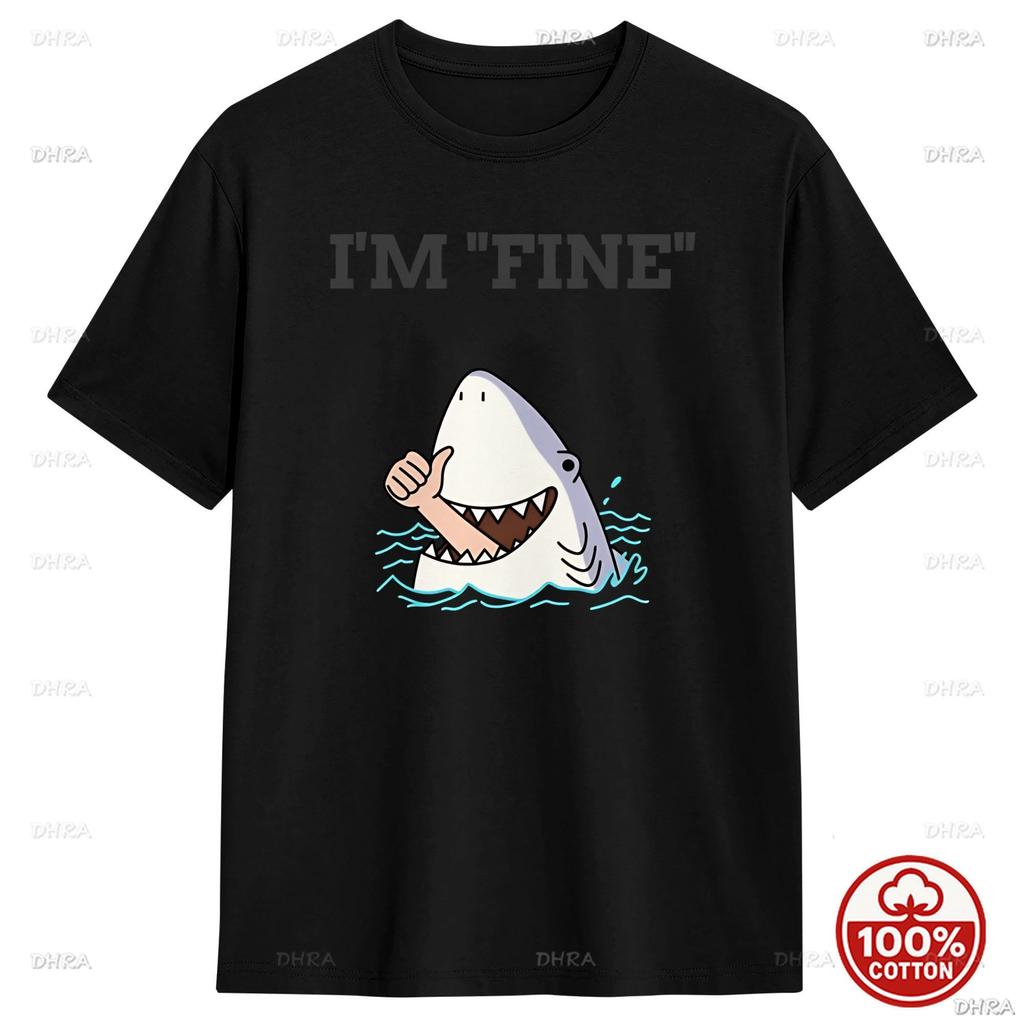 I Am Fine TShirt Summer Hipster Tees Unisex Soft Cotton All Season Loose Sport ONeck Funny Tees ShortSleeve Streetwear Tshirt