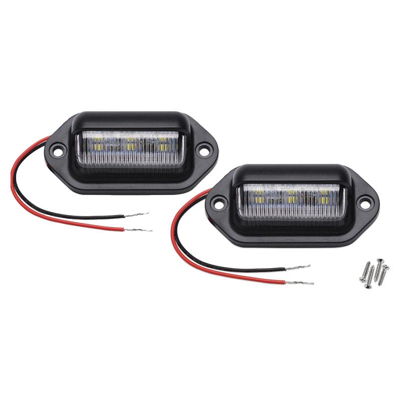 6 LED Car License Number Plate Light 12V 24V For SUV Truck Trailer Van White Side Lamp Bulbs Car Products License Plate Lights