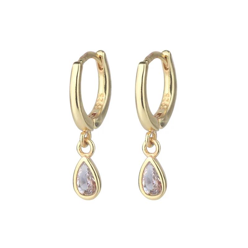2 Paires Boucles d'Oreilles Créoles Petites Câlins en Acier Inoxydable Pour Femmes Petit Pendentif Cristal Zirconium Boucles d'Oreilles Cartilage Bijoux Piercing