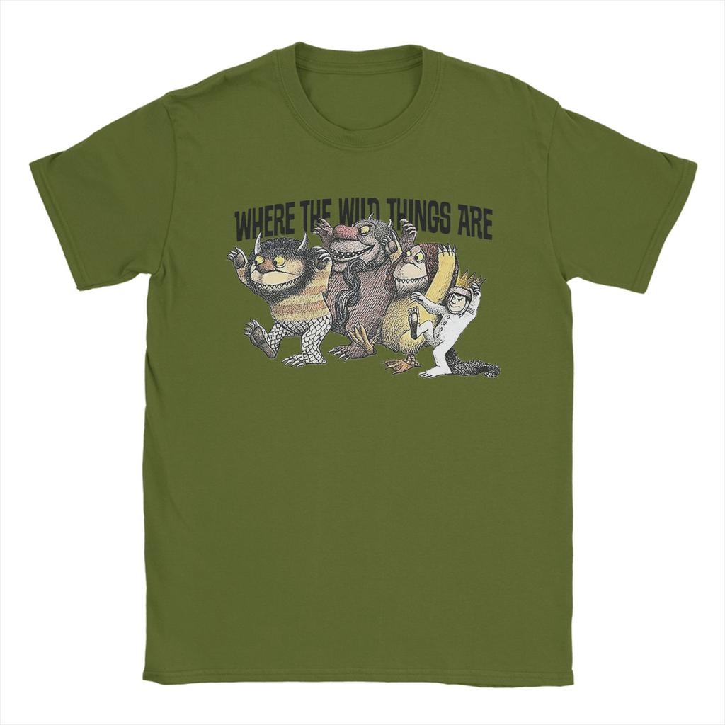 Men's Where The Wild Things Are T Shirts  100% Cotton Tops Casual Short Sleeve Crew Neck Tees 4XL 5XL 6XL T-Shirt