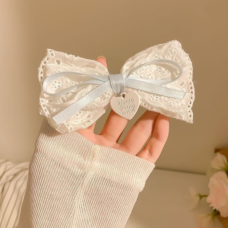 Lace Hair Bows Clip Cute Girls Hairpins Solid Duckbilled Hair Clips Barrettes Kids Headwear Fashion Hair Accessories