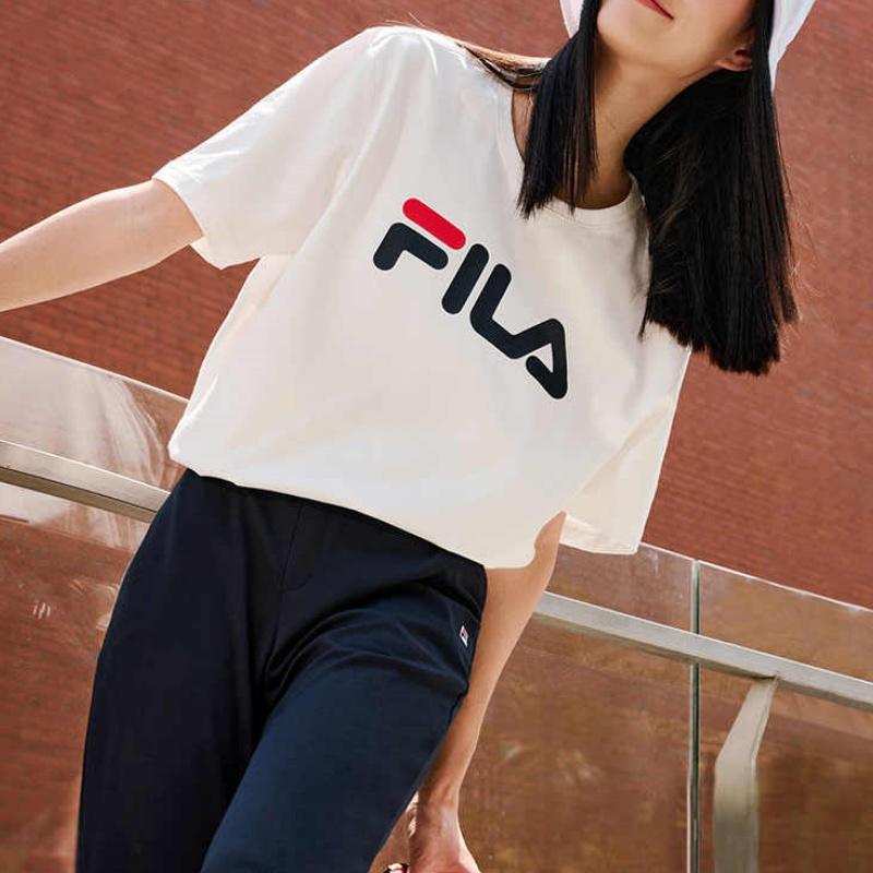 New FILA Set-in Sleeve T-Shirt Unisex White F51U338199A-WT