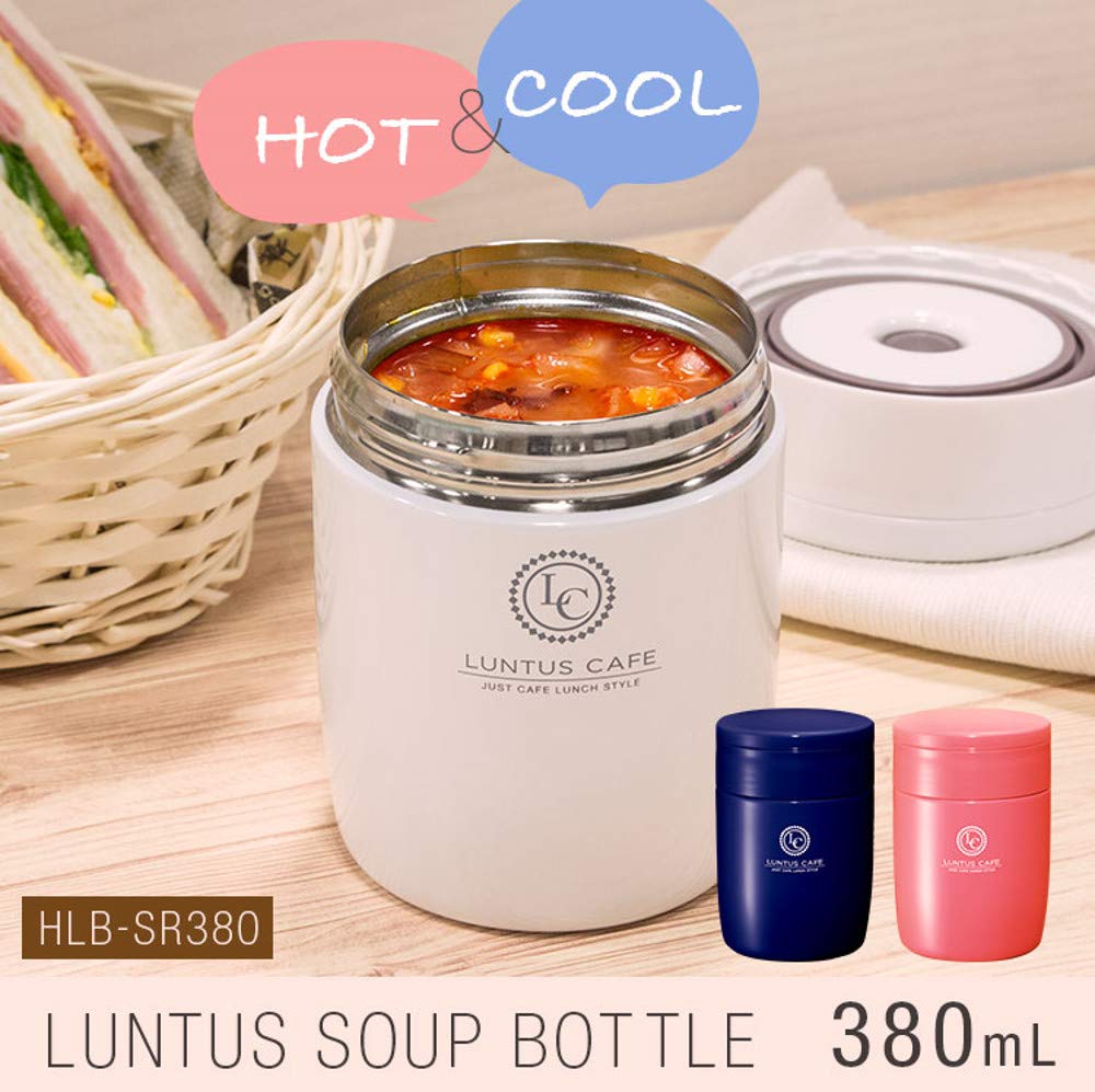 Asvel Insulated Lunch Lantus Stainless Steel Insulated Soup Jar, Navy, 380ml; Bottle, Large, HLB-SR380