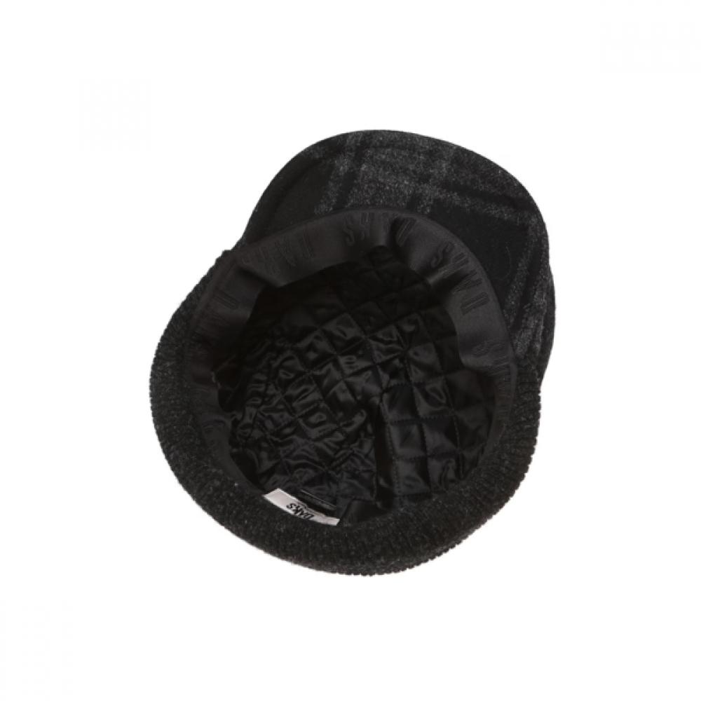 Daks Wool Blend Hunting Cap Gray Check Dbhe5f261g3