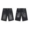 Purple Jeans Streetwear Loose Fit Denim Shorts Men Women Mid-Rise Straight Cut With Embroidery Stone Wash