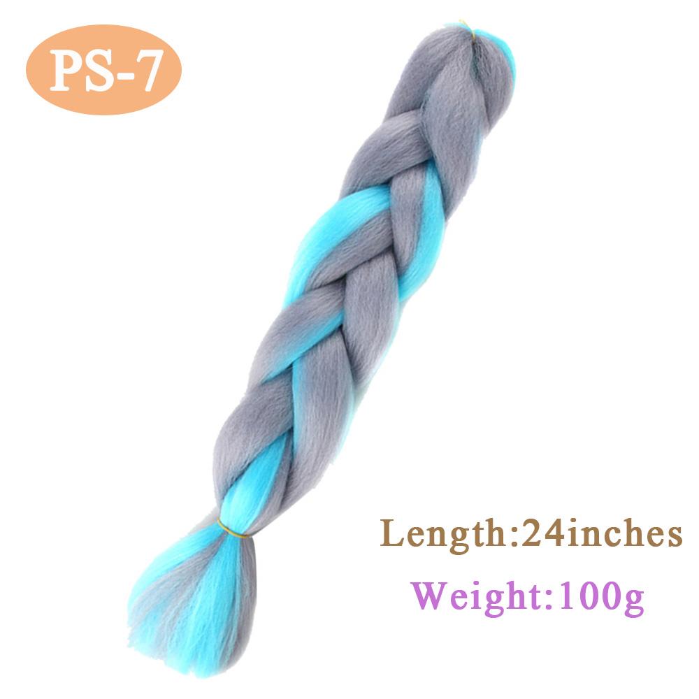 24Inch Glowing Twist Braids Braiding Hair Extensions Jumbo Braids Ombre Synthetic Hair KTB