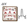 Holiday Gift for Pet Owners Christmas Wooden Tabletop Decor, 2D Santa Ornament with Iron Stand, Rustic Lover Sign Home And Cafe Festive Shelf,