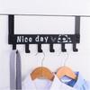 Door Hook Hanger 6 Hooks Punch Free For Coats Hats Scarves Towels Carbon Steel 1pc