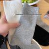New Arrival: Women's Japanese Style Gray Ruffled Mid-Calf Cotton Socks for Autumn/Winter