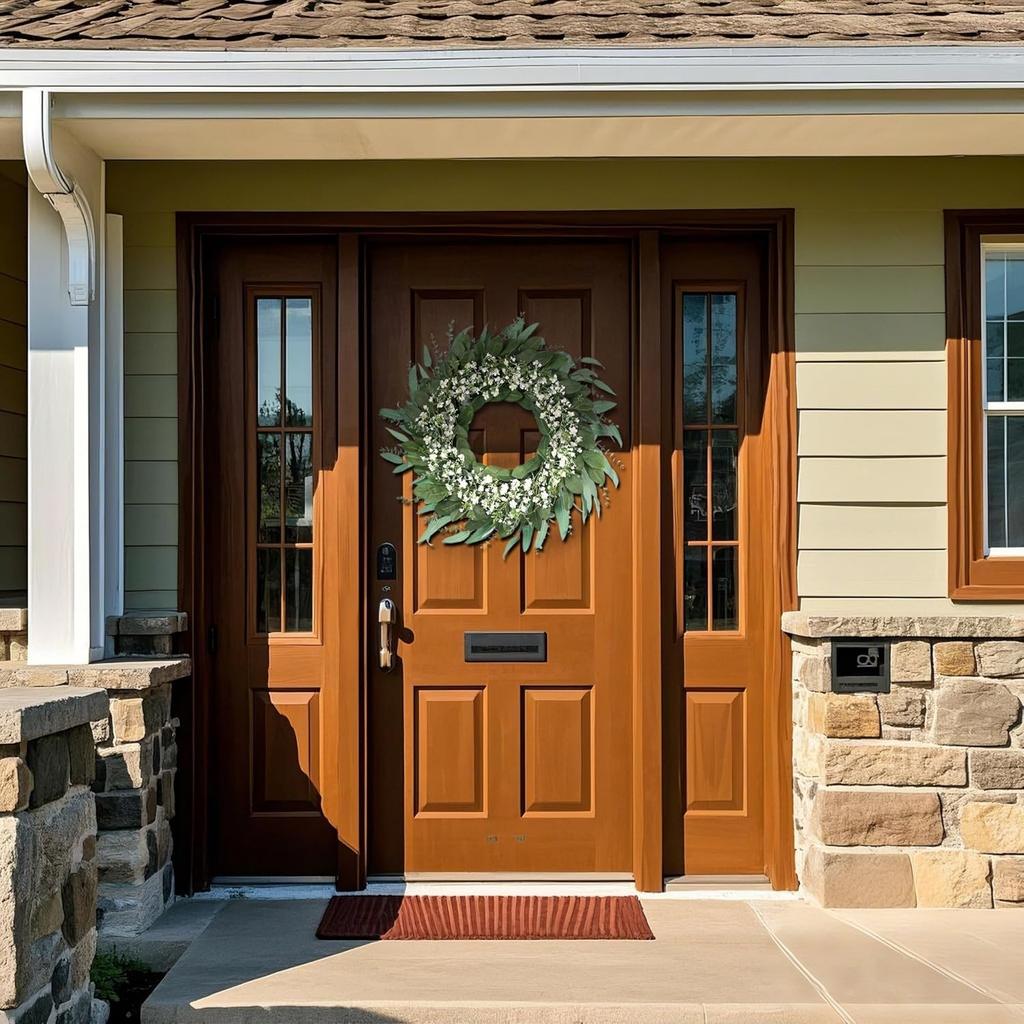 Eucalyptus imitation wreath porch window decoration wall decoration Green