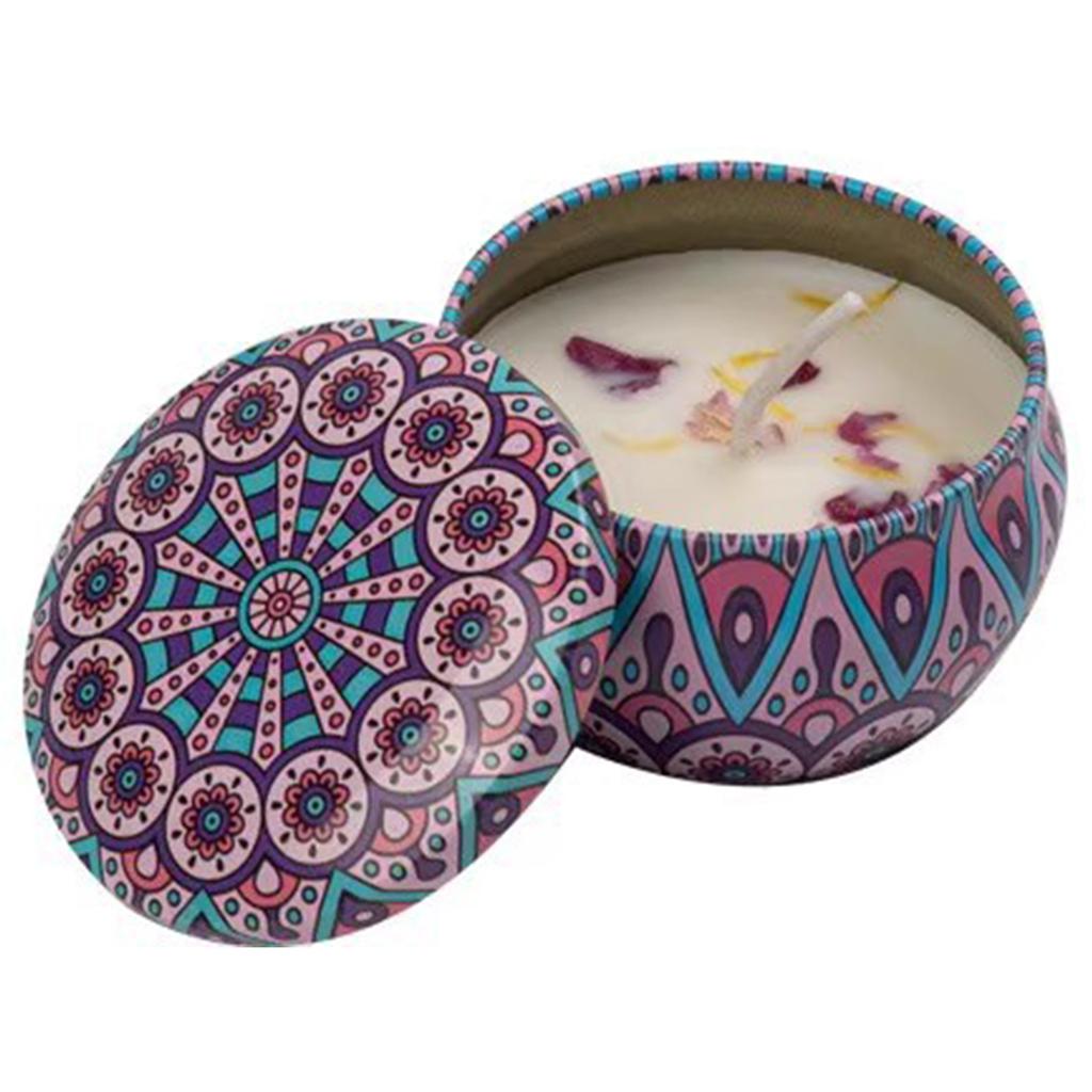 Scented Candles Blue Wind Chimes Aromatherapy Candles for Home Long Burn Scented Candles with Lid Sustainable Use of Tin Boxes