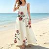 Women's Floral Long Maxi Dress Soft Flowy Hem,Elegant Casual Dress for Beach,Daily Commute,Summer Vacation
