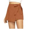 Women's Linen Wrap Shorts High Waist Tie Closure Casual Summer Skort Lightweight Breathable Fabric Comfortable Fit