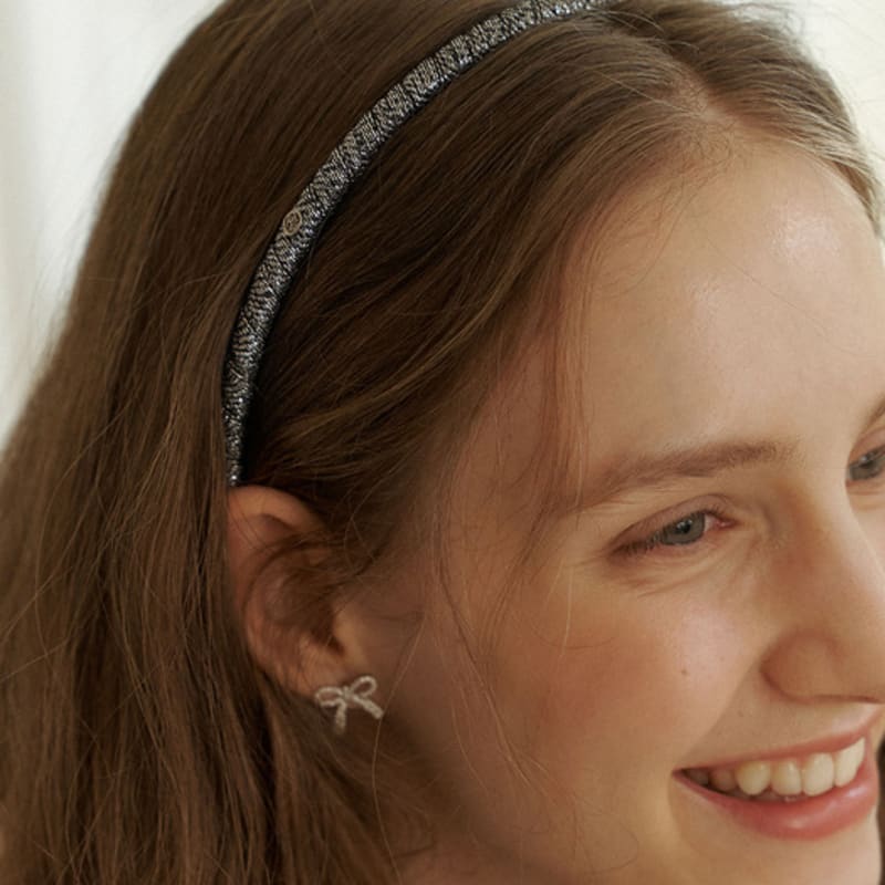 OVLA Metallfaden silberner Punkt schlankes Haarband_3 Farben HB004