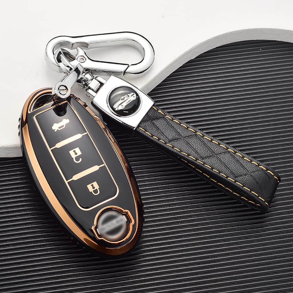 Ontto Nissan Smart Key Case, Key Cover, Keychain, Stylish, Scratch-Resistant, Resistant To Falling, Suitable