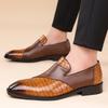 Fashion Trend New Men's Pointed Mix Patchwork Patent Leather Casual Shoes Designer Male Formal Wedding Dress Loafers Homecoming Footwear