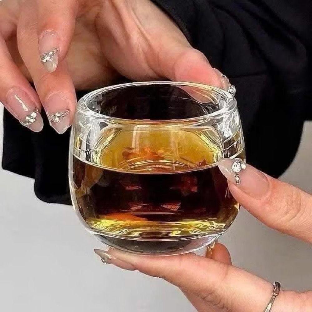 6pcs Exquisite 80ml Tea Cup Transparent Glass Water Cup Heat-resistant Drinking Wine Glass Tea Utensils
