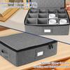 Oxford Cloth Stackable Mug Storage Box with Zipper for 12pcs Cups Organizer Box for Kitchen Cabinets Space-Saving Cup Holder