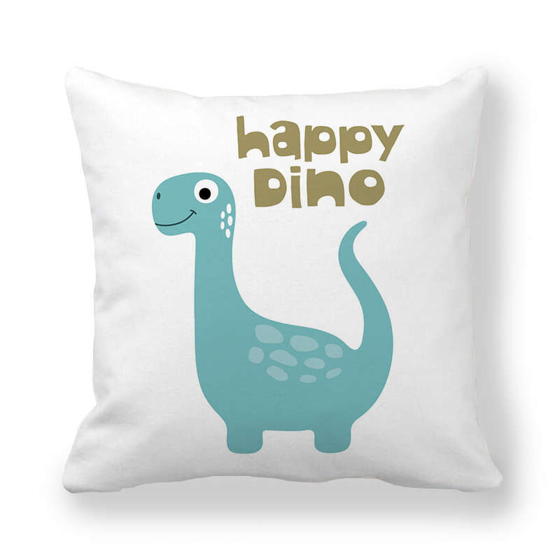 Cute Funny Dinosaurs Cartoon Print Children Pillow Cover Hot Kids Room Decorative Cushion Cover Modern Simple Sofa Throw Pillows