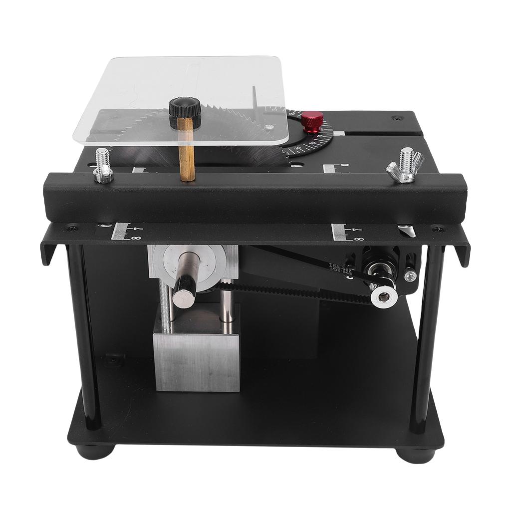 Mini-Tischsäge 96W Schreibtisch Elektrisch Holzbearbeitung Metallschneider 7 Einstellbare Geschwindigkeit Winkelverstellung mit 4 Sägeblättern und